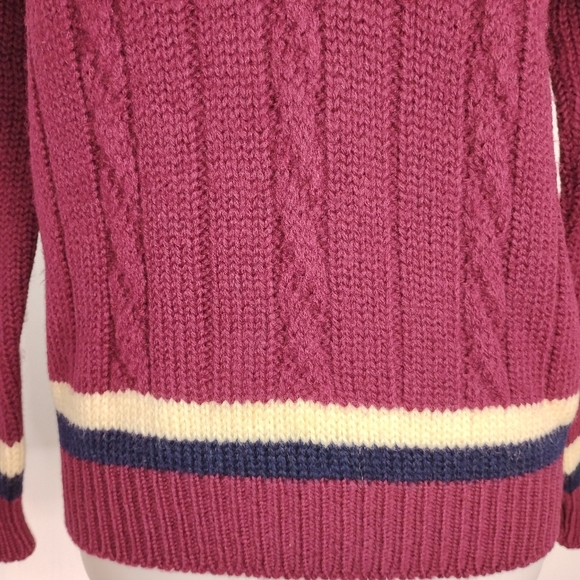 VINTAGE VIRGIN WOOL CABLE SWEATER - Picture 5 of 8
